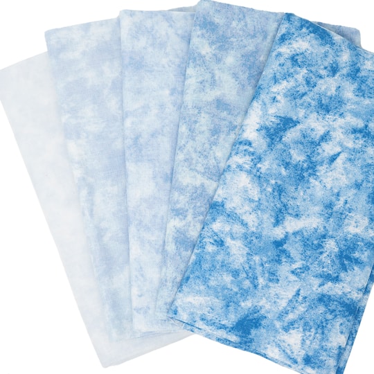 SINGER Christmas Blue Tonal Blender Cotton Fabric Fat Quarter Bundle